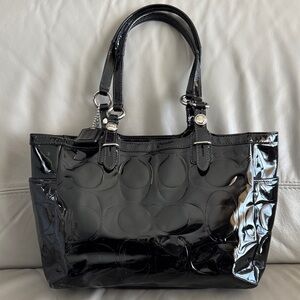 Coach Black Patent Leather Handbag Purse